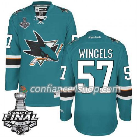 Reebok Maillot de Hockey San Jose Sharks Tommy Wingels #57 Teal Domicile 2016 Stanley Cup - Homme