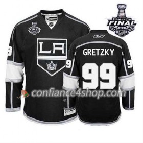 Maillot de Hockey Los Angeles Kings Wayne Gretzky #99 Domicile Noir 2014 Stanley Cup - Homme
