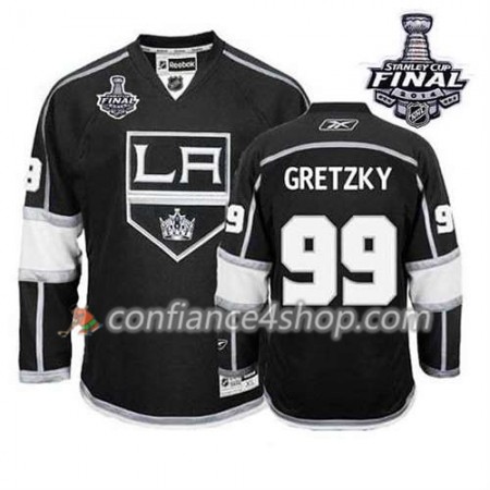 Maillot de Hockey Los Angeles Kings Wayne Gretzky #99 Domicile Noir 2014 Stanley Cup - Homme