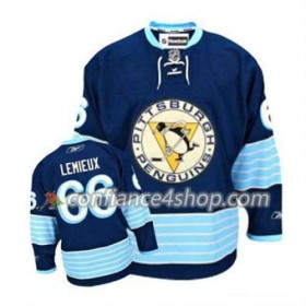 Reebok Maillot de Hockey Pittsburgh Penguins Mario Lemieux 66 Bleu marin Third Vintage - Homme