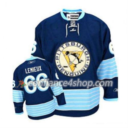 Reebok Maillot de Hockey Pittsburgh Penguins Mario Lemieux 66 Bleu marin Third Vintage - Homme