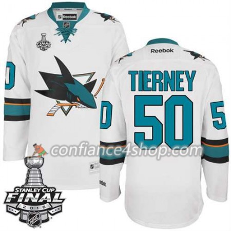 Reebok Maillot de Hockey San Jose Sharks Chris Tierney #50 blanc Extérieur 2016 Stanley Cup - Homme