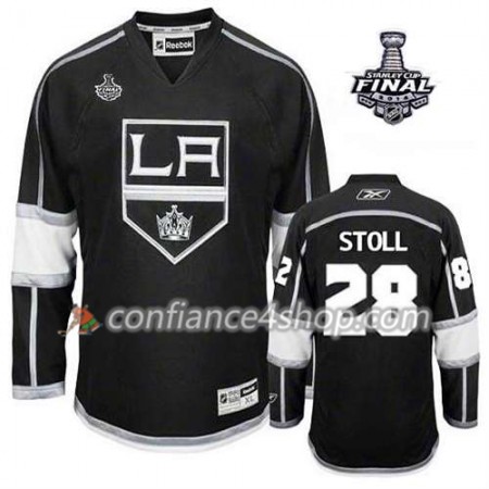 Maillot de Hockey Los Angeles Kings Jarret Stoll #28 Domicile Noir 2014 Stanley Cup - Homme