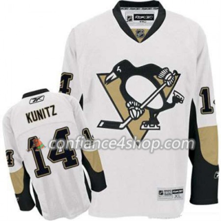 Reebok Maillot de Hockey Pittsburgh Penguins Chris Kunitz 14 Blanc Extérieur - Homme
