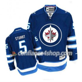 Reebok Maillot de Hockey Winnipeg Jets Mark Stuart #5 Domicile Bleu marin - Homme