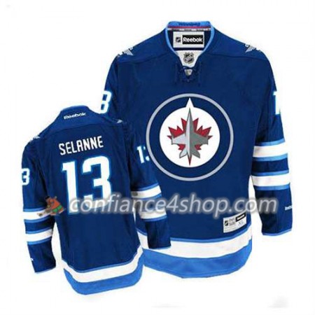 Reebok Maillot de Hockey Winnipeg Jets Teemu Selanne #13 Domicile Bleu marin - Homme