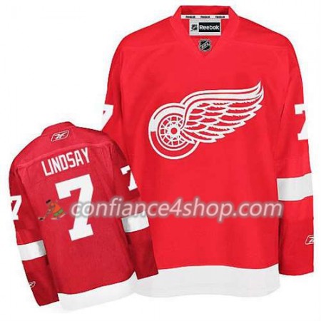 Reebok Maillot de Hockey Detroit Red Wings Ted Lindsay #7 Domicile rouge - Homme