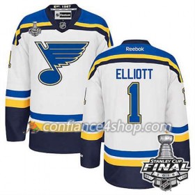 Reebok Maillot de Hockey St. Louis Blues Brian Elliott #1 blanc Extérieur 2016 Stanley Cup - Homme