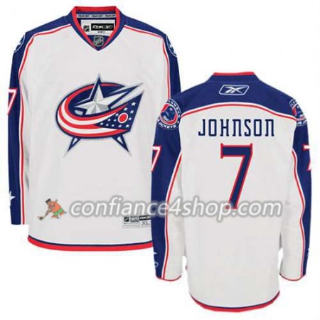 Reebok Maillot de Hockey Columbus Blue Jackets Jack Johnson #7 Extérieur blanc - Homme
