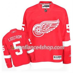 Reebok Maillot de Hockey Detroit Red Wings Nicklas Lidstrom #5 Domicile rouge - Homme