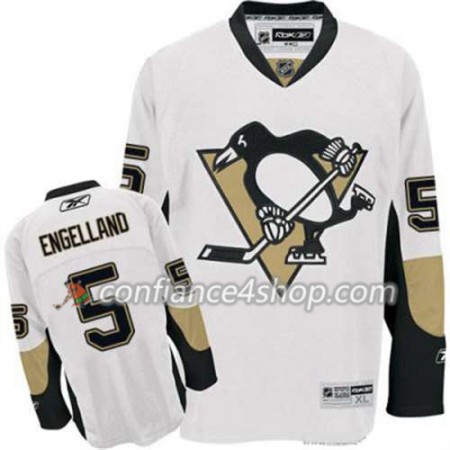 Reebok Maillot de Hockey Pittsburgh Penguins Deryk Engelland 5 Blanc Extérieur - Homme