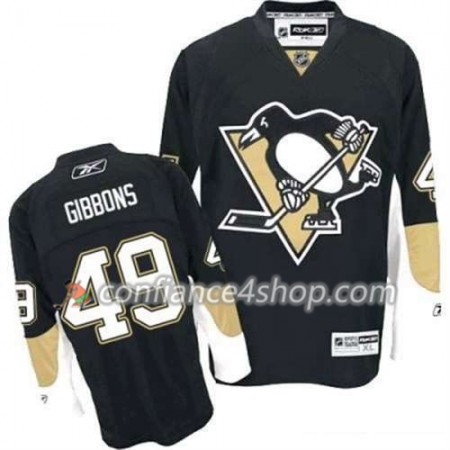 Reebok Maillot de Hockey Pittsburgh Penguins Brian Gibbons 49 Noir Domicile - Homme