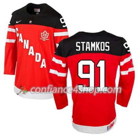 Maillot de Hockey Premier Olympic-Canada Team Steven Stamkos #91 100th Anniversary rouge - Homme