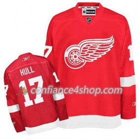 Reebok Maillot de Hockey Detroit Red Wings Brett Hull #17 Domicile rouge - Homme