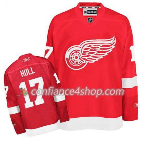 Reebok Maillot de Hockey Detroit Red Wings Brett Hull #17 Domicile rouge - Homme