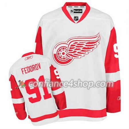 Reebok Maillot de Hockey Detroit Red Wings Sergei Fedorov #91 Extérieur blanc - Homme
