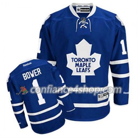 Reebok Maillot de Hockey Toronto Maple Leafs Johnny Bower #1 Domicile Bleu royal - Homme
