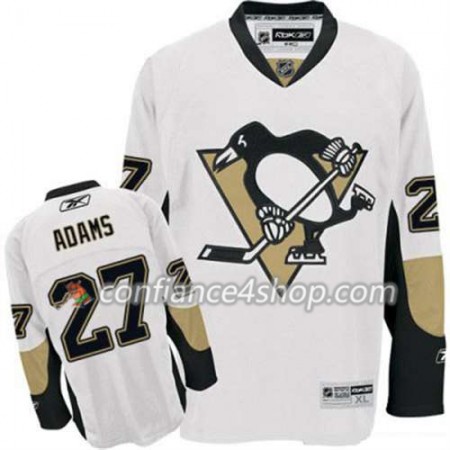 Reebok Maillot de Hockey Pittsburgh Penguins Craig Adams 27 Blanc Extérieur - Homme