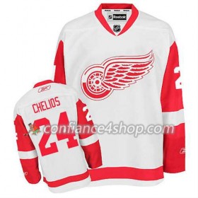 Reebok Maillot de Hockey Detroit Red Wings Chris Chelios #24 Extérieur blanc - Homme