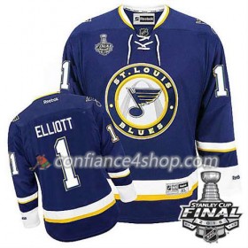 Reebok Maillot de Hockey St. Louis Blues Brian Elliott #1 Bleu marin Third 2016 Stanley Cup - Homme