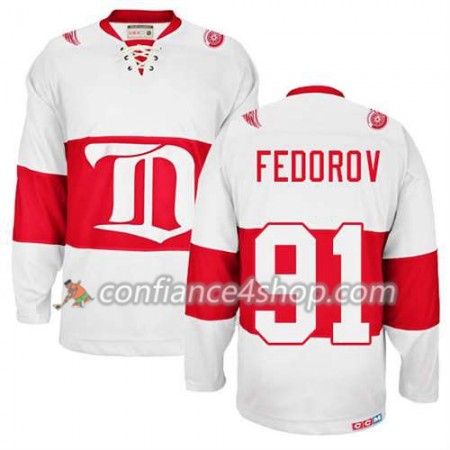 Reebok Maillot de Hockey Detroit Red Wings Sergei Fedorov #91 Winter Classic blanc - Homme