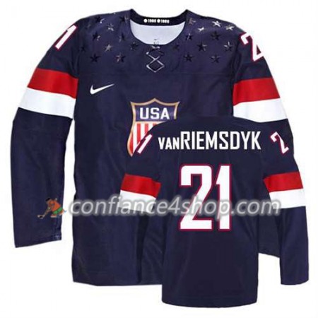 Maillot de Hockey Premier Olympic-USA Team James van Riemsdyk #21 Extérieur Bleu marin - Enfant
