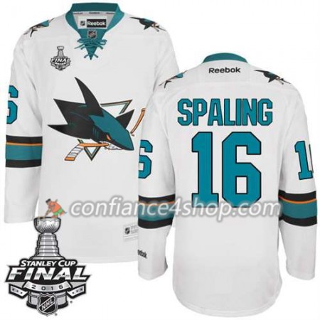 Reebok Maillot de Hockey San Jose Sharks Nick Spaling #16 blanc Extérieur 2016 Stanley Cup - Homme