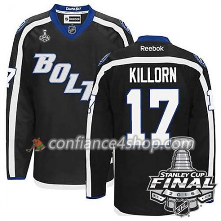 Reebok Maillot de Hockey Tampa Bay Lightning Alex Killorn #17 Noir Third 2016 Stanley Cup - Homme