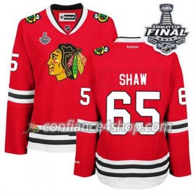 Maillot de Hockey Chicago Blackhawks Andrew Shaw #65 Domicile rouge 2015 Stanley Cup - Femme