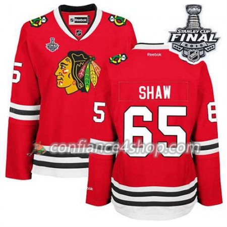 Maillot de Hockey Chicago Blackhawks Andrew Shaw #65 Domicile rouge 2015 Stanley Cup - Femme