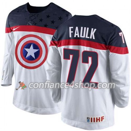 Maillot de Hockey Premier Olympic-USA Team Justin Faulk #72 blanc - Homme