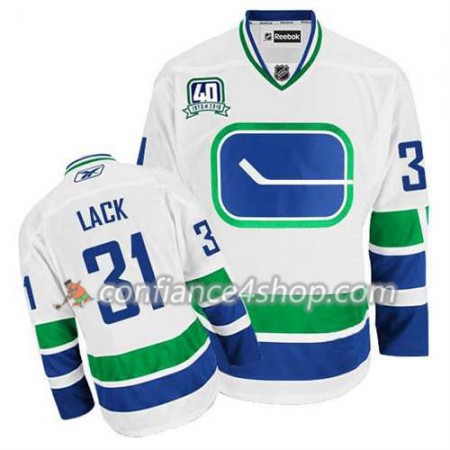 Reebok Maillot de Hockey Vancouver Canucks Eddie Lack #31 Third 40TH blanc - Homme