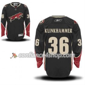Reebok Maillot de Hockey Phoenix Coyotes Rob Klinkhammer 36 Noir Third - Homme