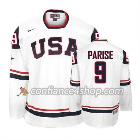 Maillot de Hockey Premier Olympic-USA Team Zach Parise #9 blanc - Homme