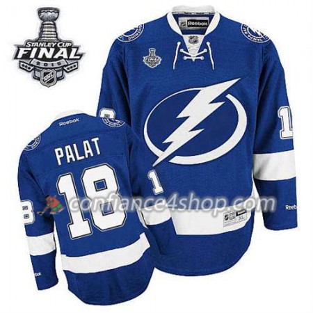 Maillot de Hockey Tampa Bay Lightning Ondrej Palat #18 Domicile Bleu royal 2015 Stanley Cup - Homme