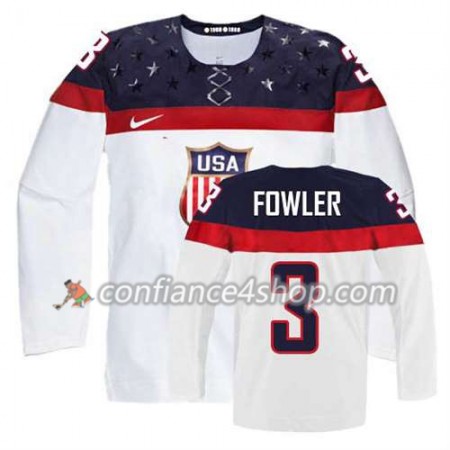 Maillot de Hockey Premier Olympic-USA Team Cam Fowler #3 Domicile blanc - Homme Maillot de Hockey Premier Olympic-USA Team Cam Fowler #3 Domicile blanc - Homme