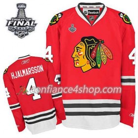 Maillot de Hockey Chicago Blackhawks Niklas Hjalmarsson #4 Domicile rouge 2015 Stanley Cup - Homme