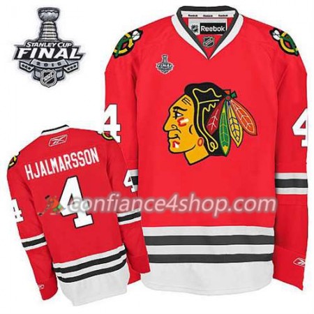 Maillot de Hockey Chicago Blackhawks Niklas Hjalmarsson #4 Domicile rouge 2015 Stanley Cup - Homme