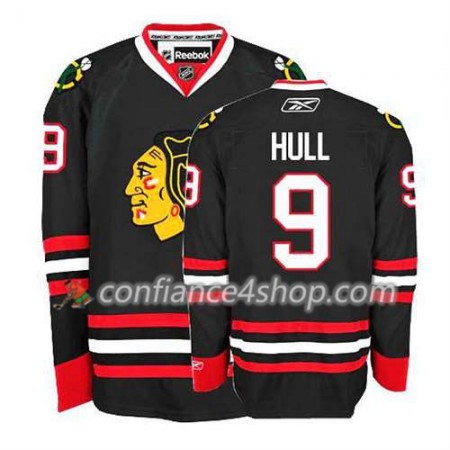 Reebok Maillot de Hockey Chicago Blackhawks Bobby Hull #9 Third Noir - Homme