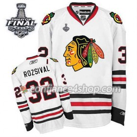 Maillot de Hockey Chicago Blackhawks Michal Rozsival #32 Extérieur blanc 2015 Stanley Cup - Homme