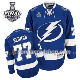 Maillot de Hockey Tampa Bay Lightning Victor Hedman #77 Domicile Bleu royal 2015 Stanley Cup - Homme