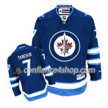 Reebok Maillot de Hockey Winnipeg Jets Keith Tkachuk #7 Domicile Bleu marin - Homme