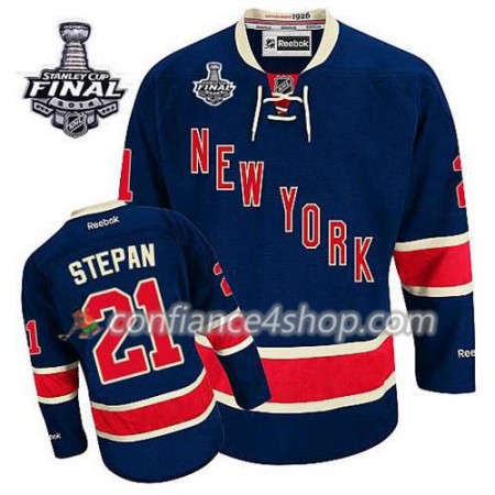 Maillot de Hockey New York Rangers Derek Stepan #21 Third Bleu marin 2014 Stanley Cup - Homme Maillot de Hockey New York Rangers Derek Stepan #21 Third Bleu marin 2014 Stanley Cup - Homme