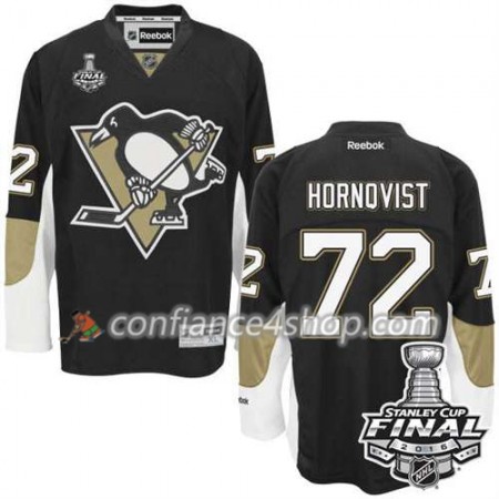 Reebok Maillot de Hockey Pittsburgh Penguins Patric Hornqvist #72 Noir Domicile 2016 Stanley Cup - Homme