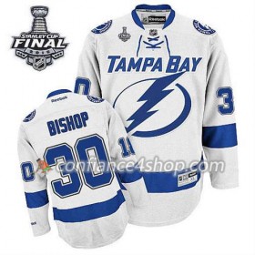 Maillot de Hockey Tampa Bay Lightning Ben Bishop #30 Extérieur blanc 2015 Stanley Cup - Homme