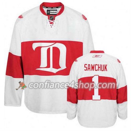 Reebok Maillot de Hockey Detroit Red Wings Terry Sawchuk #1 Third blanc - Homme