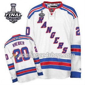 Maillot de Hockey New York Rangers Chris Kreider #20 Extérieur blanc 2014 Stanley Cup - Homme