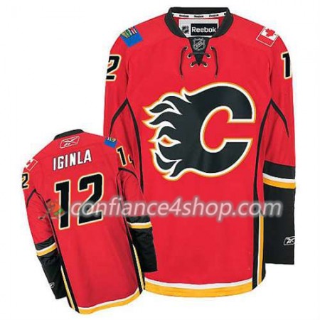 Reebok Maillot de Hockey Calgary Flames Jarome Iginla #12 Domicile rouge - Homme