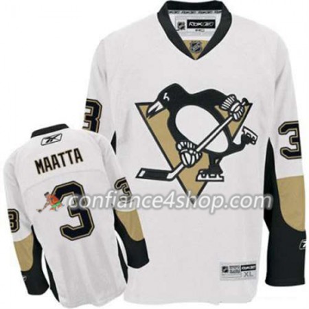 Reebok Maillot de Hockey Pittsburgh Penguins Olli Maatta 3 Blanc Extérieur - Homme