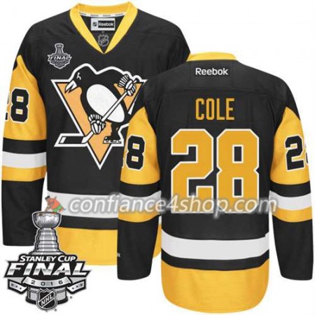 Reebok Maillot de Hockey Pittsburgh Penguins Ian Cole #28 Noir Third 2016 Stanley Cup - Homme